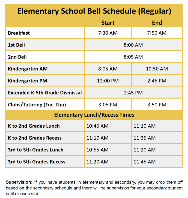 Bell Schedule Beehive Science and Technology Academy