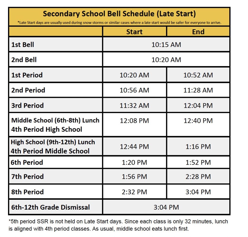 Bell Schedule Beehive Science and Technology Academy