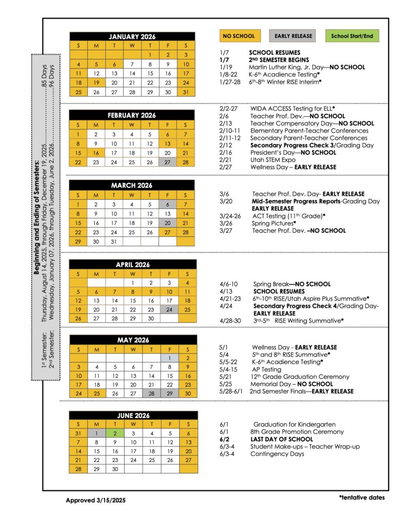 Bsta calendar 2025 2026 approved 31520251