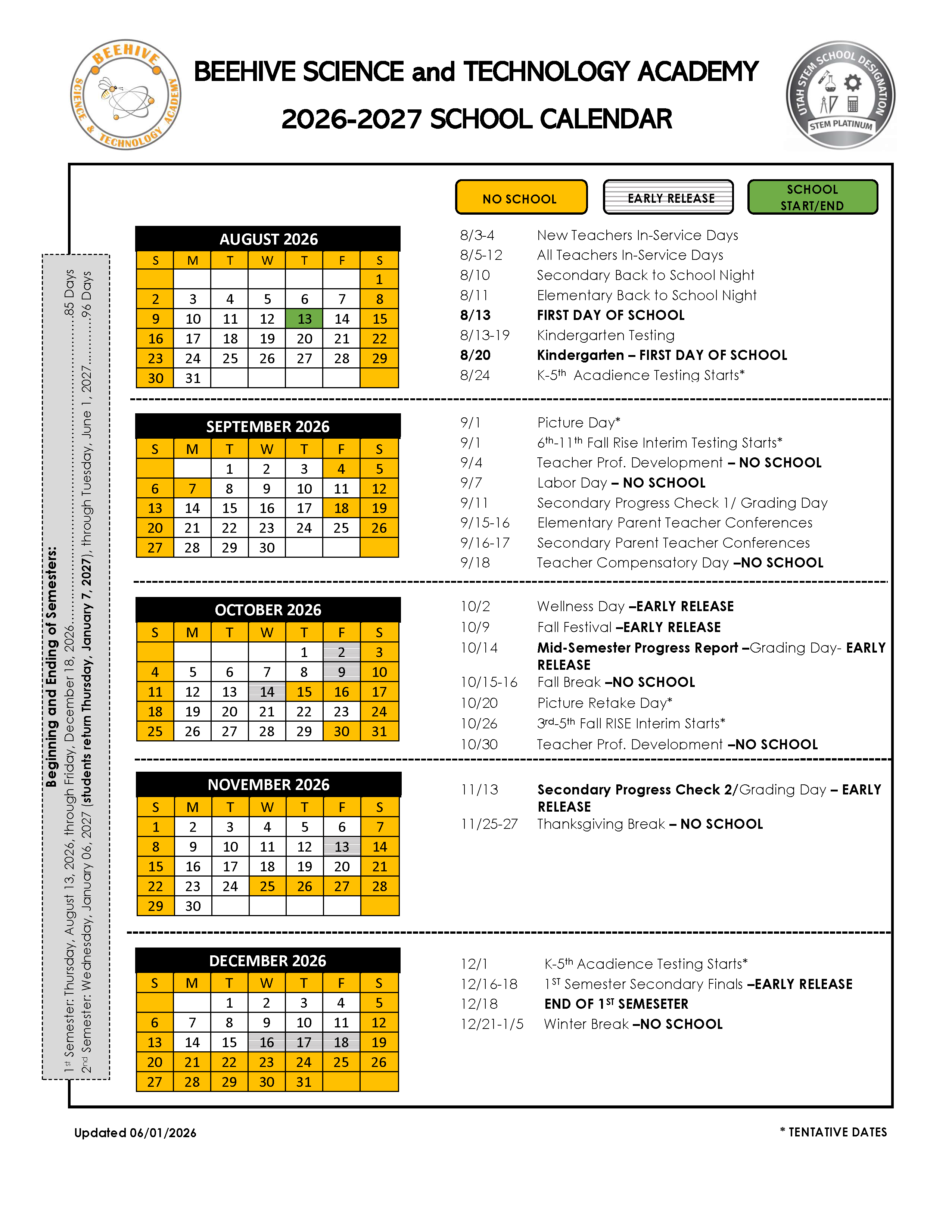 2026 2027 School Calendar Updated 6 1 2026 Page
