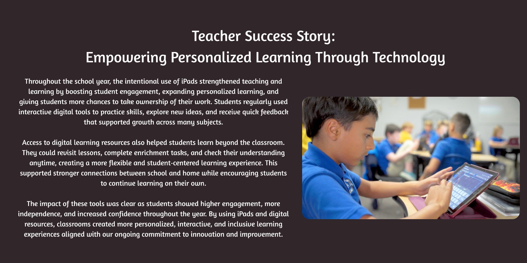 Teacher Success Story: Empowering personalized learning through technology with iPads